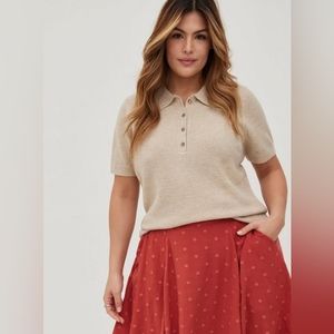 !!Clearance!! NWT Torrid Taupe Polo Sweater, size 2X (18-20)